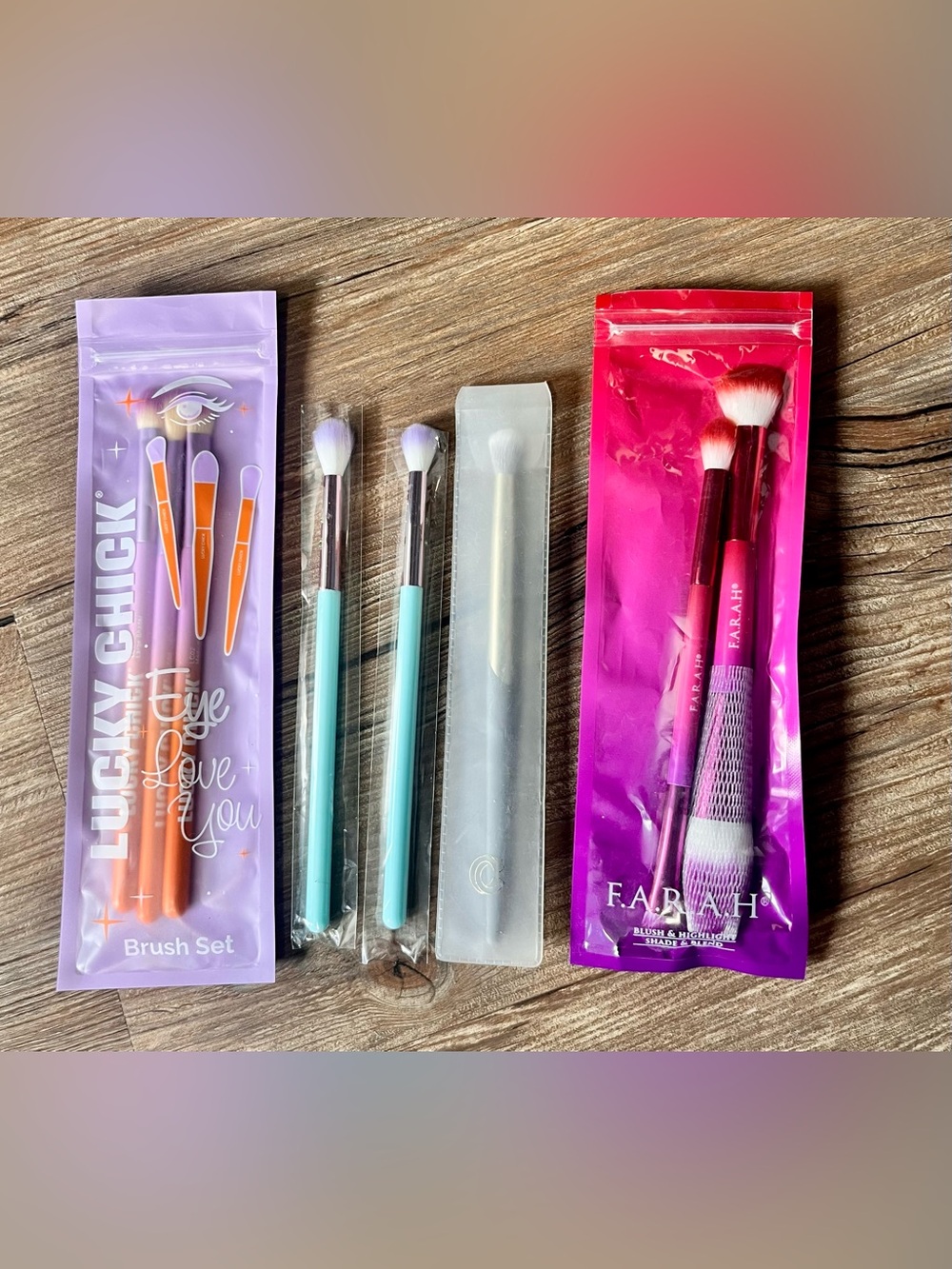 Lucky Chick Eye Brushes & F.A.R.A.H. Blush/Highlighter Brush Set + 3 More